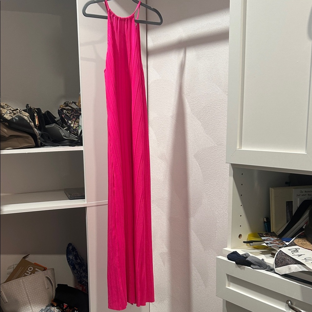 A New Day Hot Pink Pleated Dress